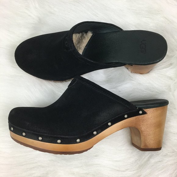 UGG Shoes - UGG Abbie  #5772 Genuine Suede Clog Black size 7